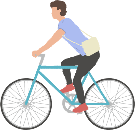 自転車に乗る人