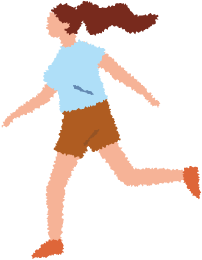走る人